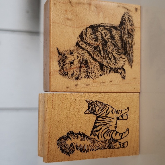 2 Cat Stamps Cat Stamps for Crafts Cat Stamp - Picture 12 of 12